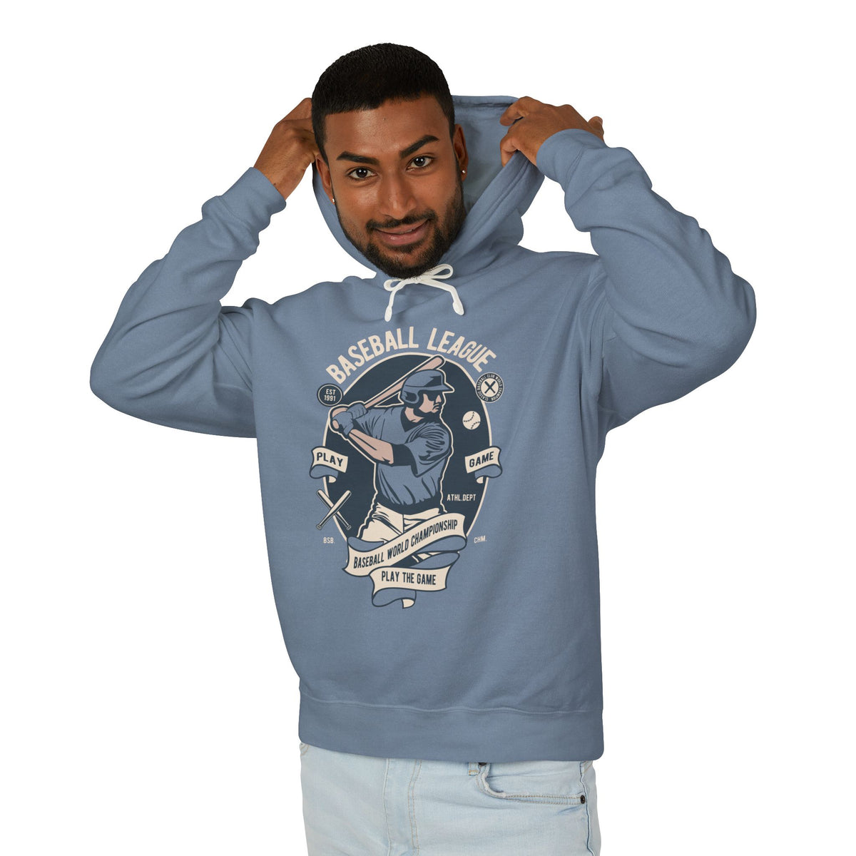 Baseball League Lightweight Hooded Sweatshirt