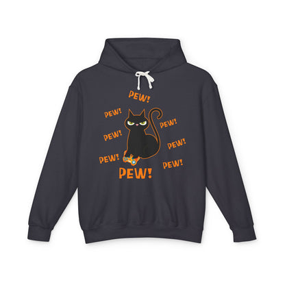 Pew! Cat Lightweight Women's Hooded Sweatshirt
