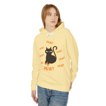 Pew! Cat Lightweight Women's Hooded Sweatshirt