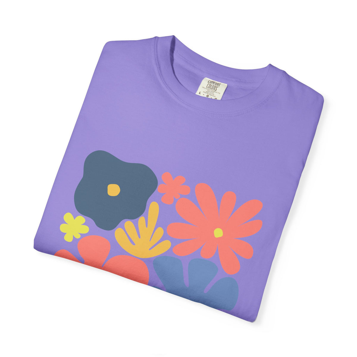 Colorful 70s Bloom Garment-Dyed Women's T-Shirt