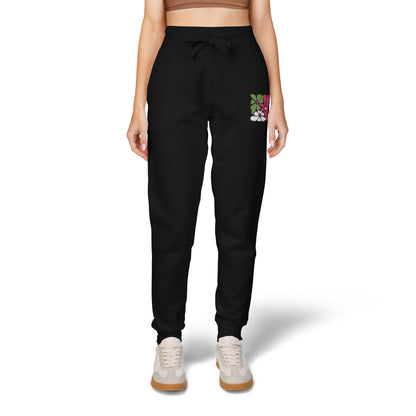 Floral Retro Block Print Embroidered Women's Fleece Sweatpants