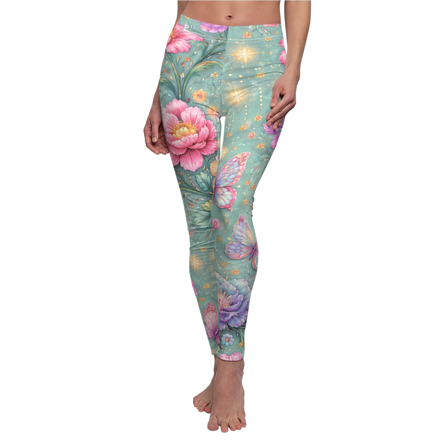 Floral Butterfly Women's Casual Leggings
