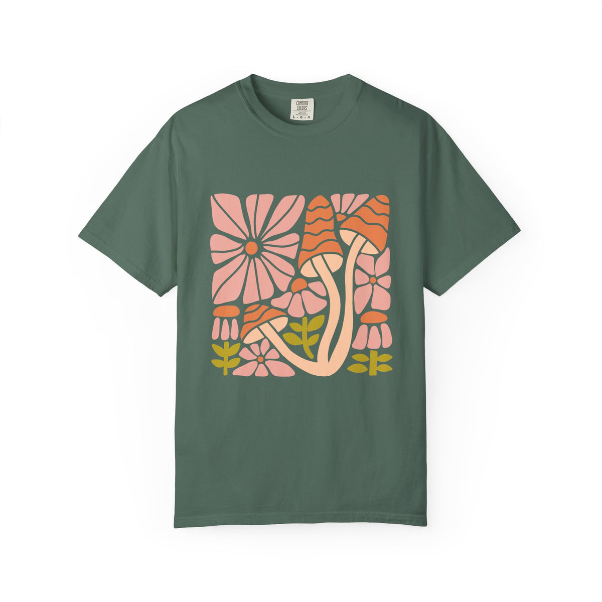 Floral Retro Waves Garment-Dyed Women's T-Shirt