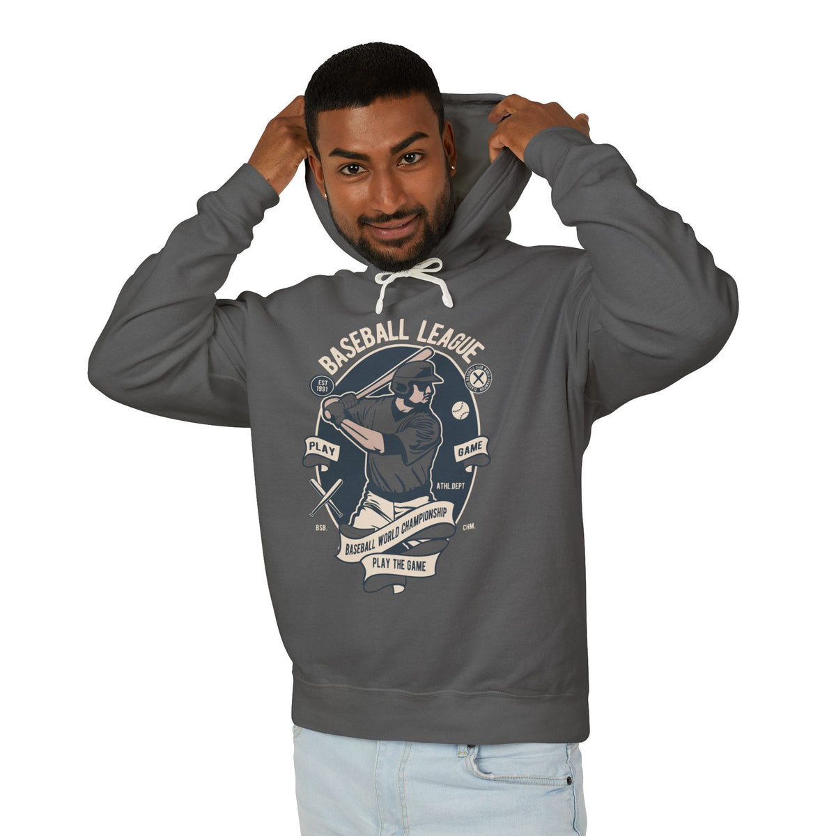 Baseball League Lightweight Hooded Sweatshirt