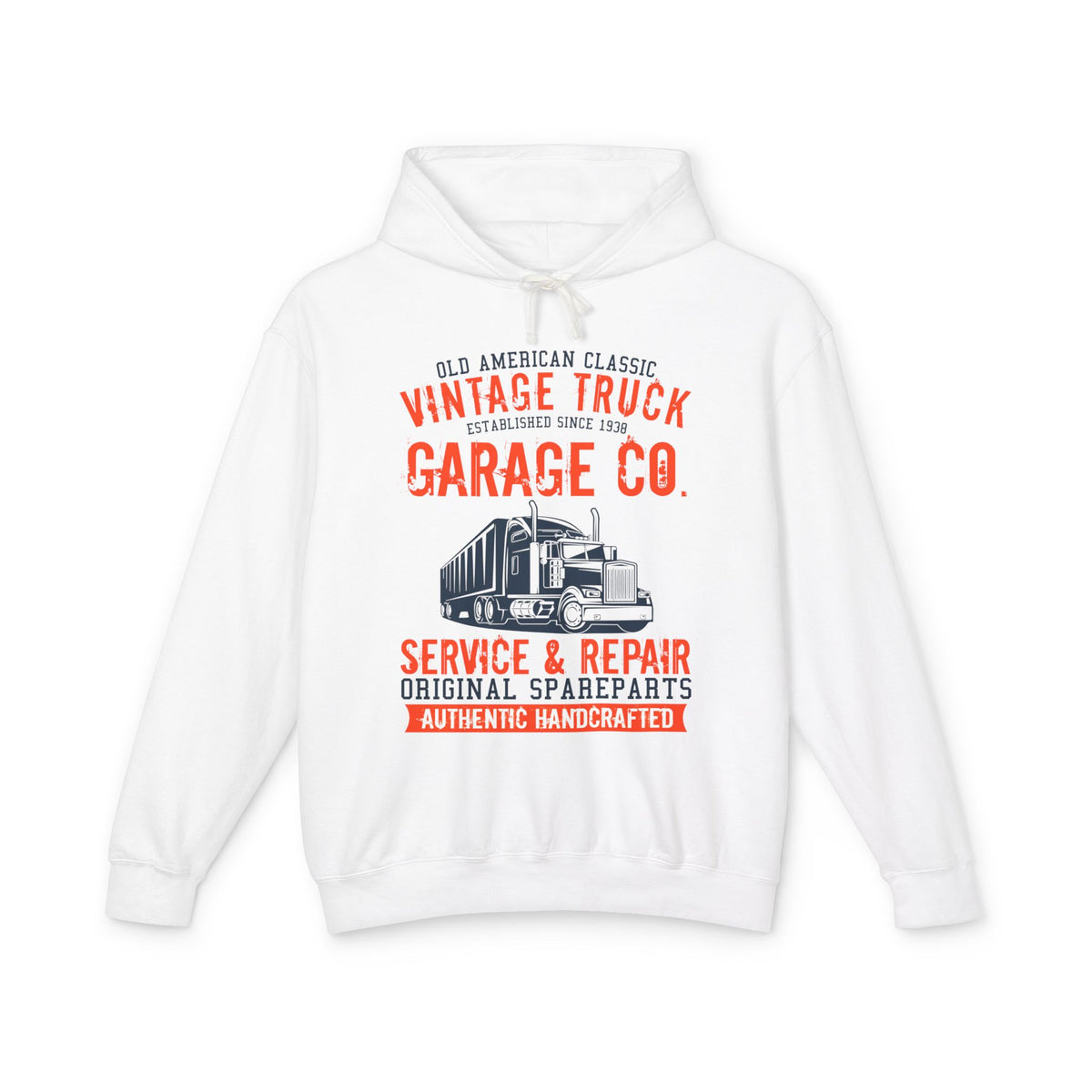 Old American Classic Vintage Truck Garage Co. Lightweight Hooded Sweatshirt
