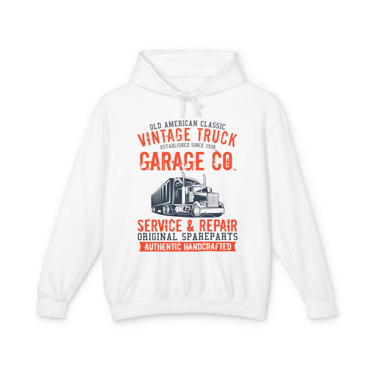 Old American Classic Vintage Truck Garage Co. Lightweight Hooded Sweatshirt