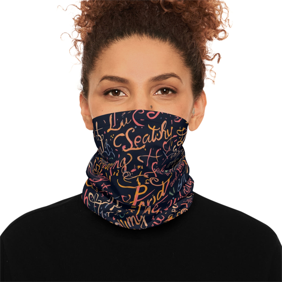 Inspirational Scripture Hand Lettering Neck Gaiter