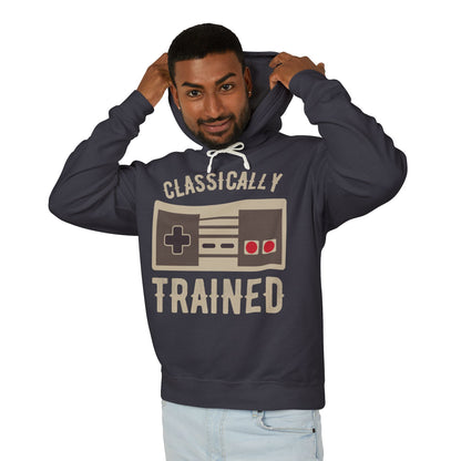 Classically Trained Retro Game Controller Lightweight Hooded Sweatshirt