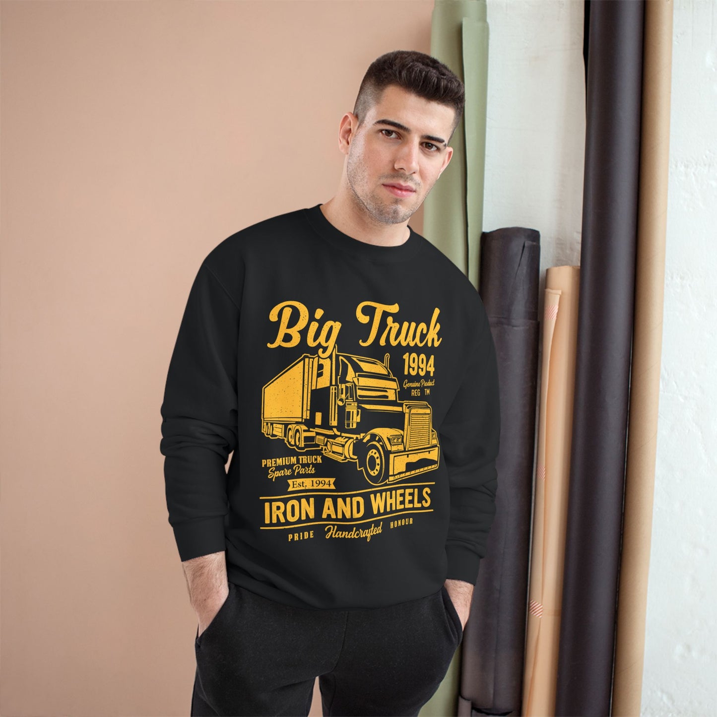 Big Truck 1994 Iron And Wheels Men's Champion Sweatshirt