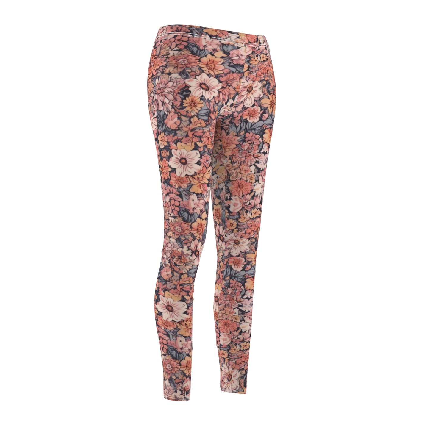 Floral Vintage Black Women's Casual Leggings