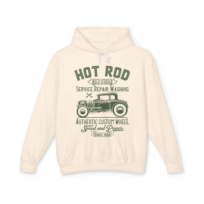Hot Rod Old School Authentic Custom Wheel Lightweight Hooded Sweatshirt