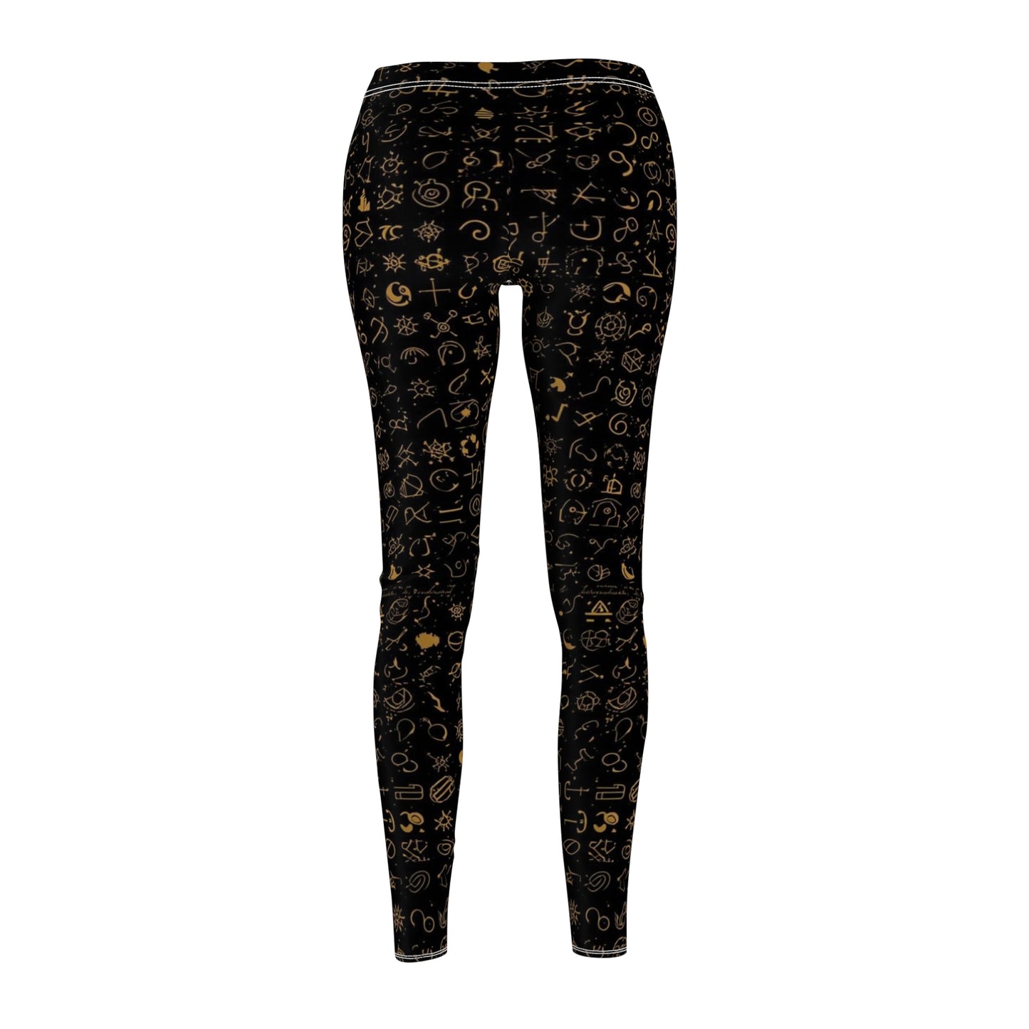 Black & Gold Mystic Symbols Women's Casual Leggings