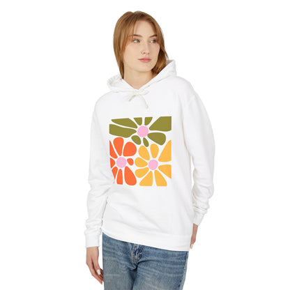 Retro Floral Mosaic Lightweight Women's Hooded Sweatshirt