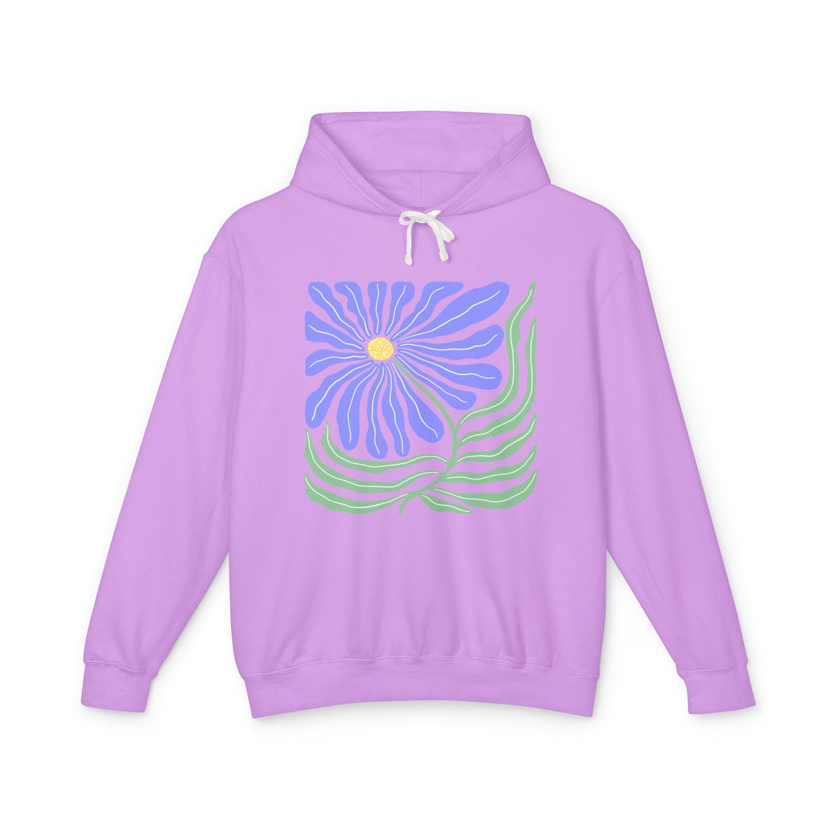 Floral Daisy Lightweight Women's Hooded Sweatshirt