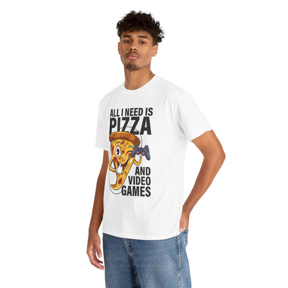 "All I Need Is Pizza And Video Games" Graphic T-Shirt