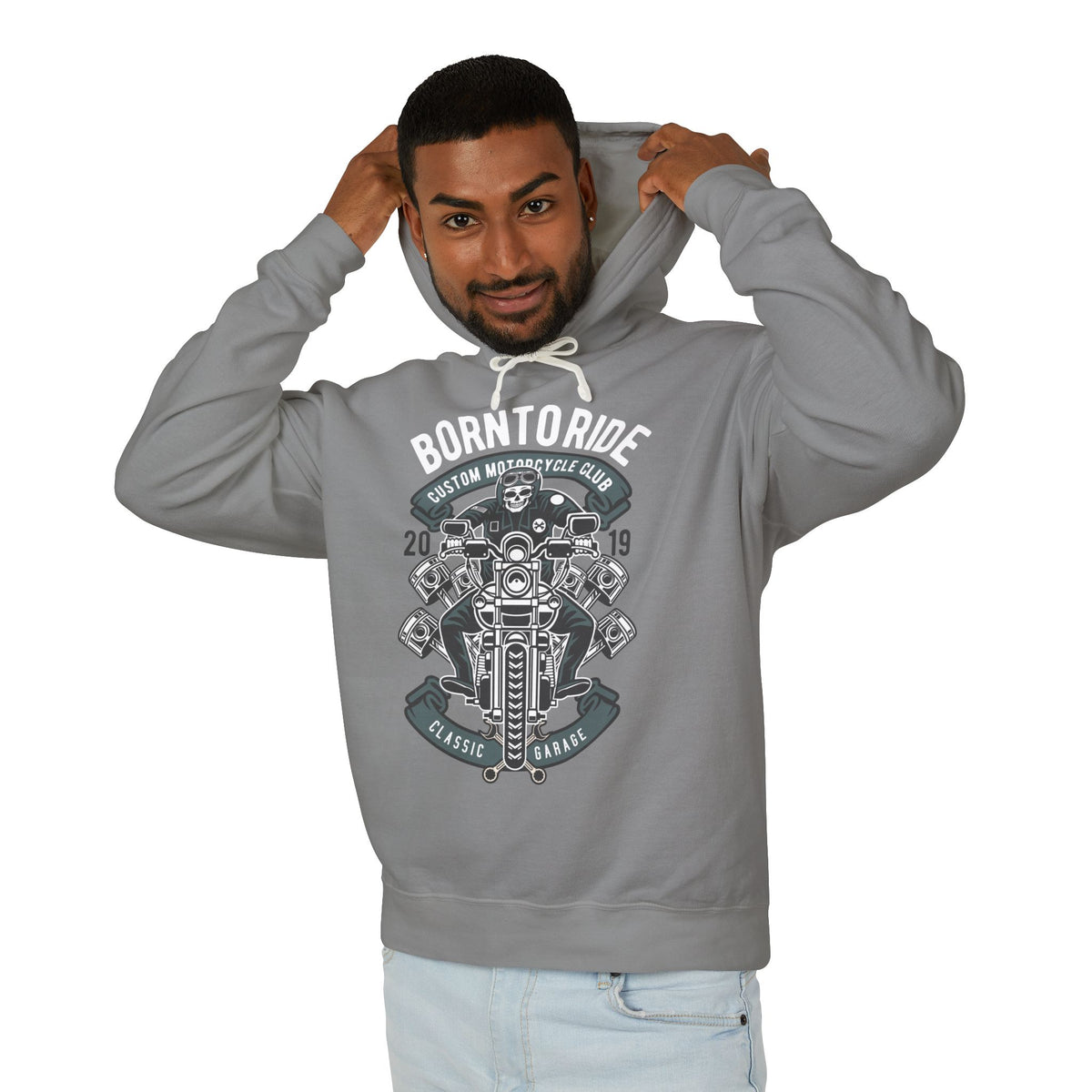 Born To Ride Motorcycle Lightweight Hooded Sweatshirt