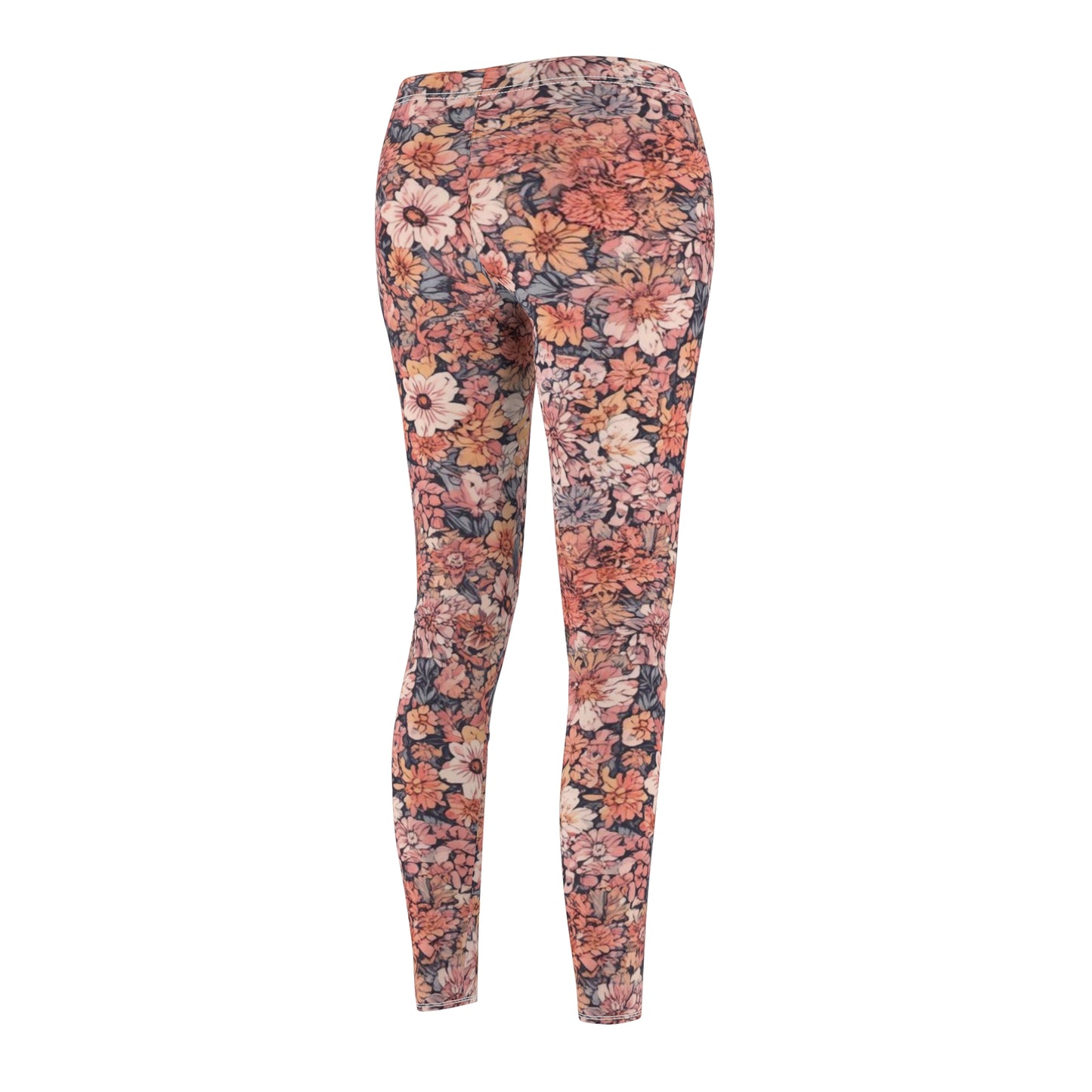 Floral Vintage Black Women's Casual Leggings