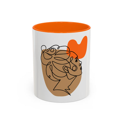 Abstract Line Art Woman Accent 110z Mug