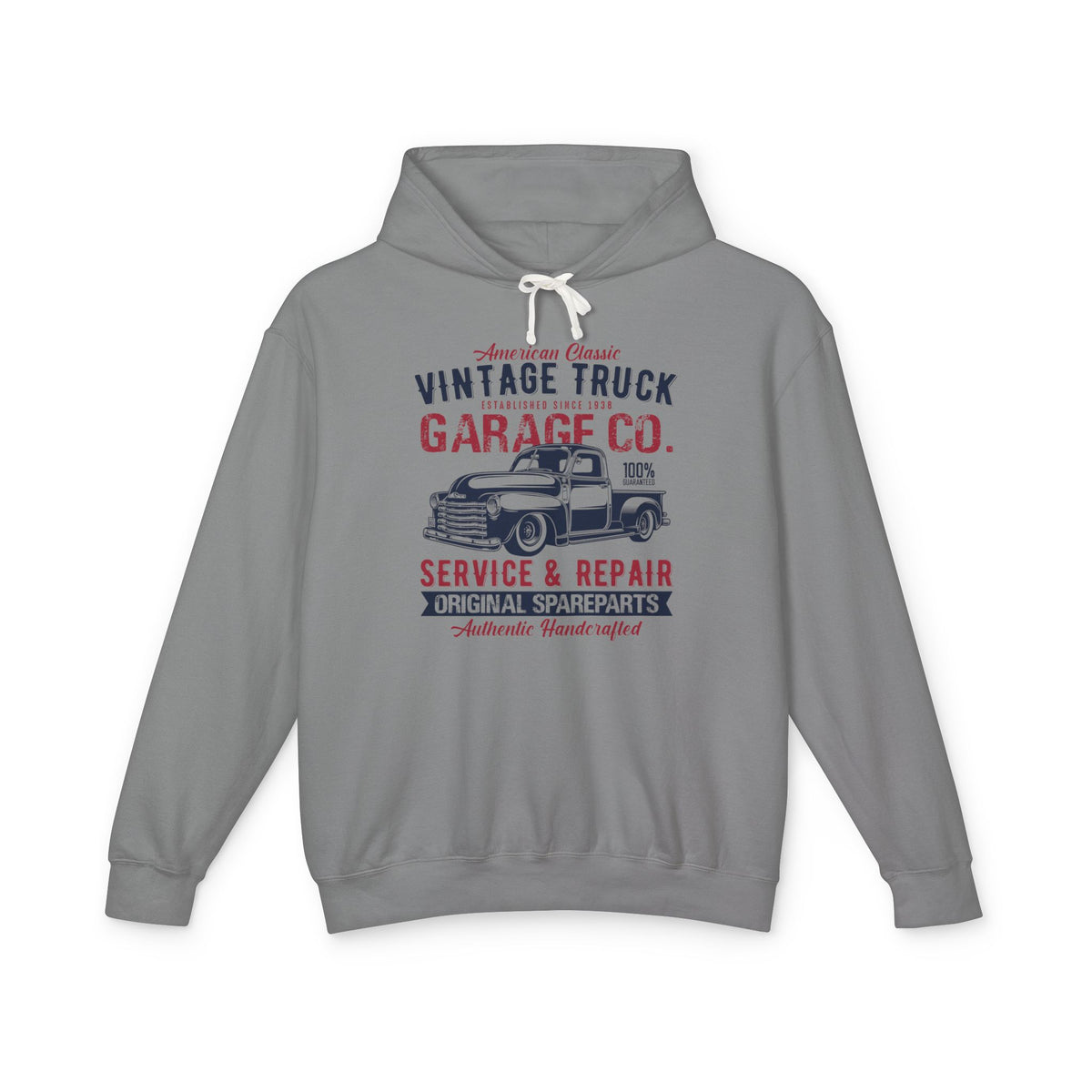 American Classic Vintage Truck Garage Co. Service And Repair Lightweight Hooded Sweatshirt