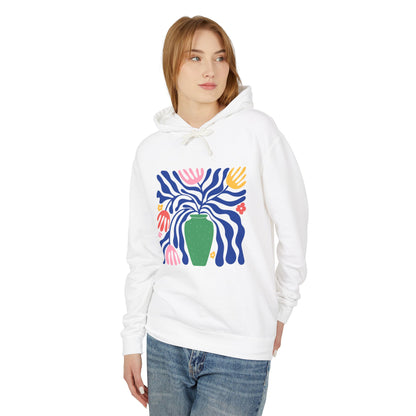 Colorful Folk Art Botanical Lightweight Women's Hooded Sweatshirt