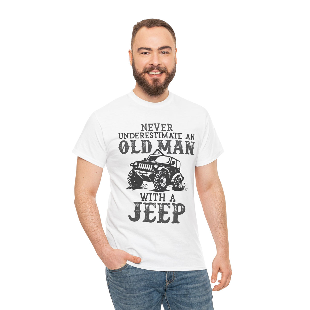 Never Underestimate An Old Man With A Jeep T-Shirt