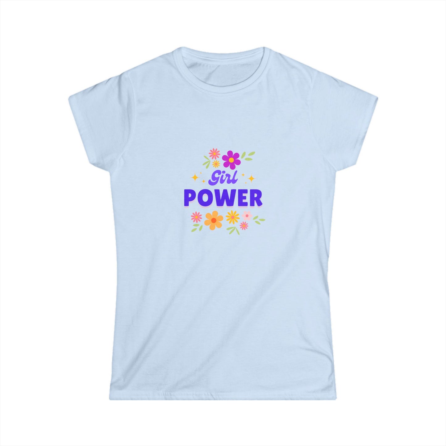 Floral Girl Power Typography Women's Tee