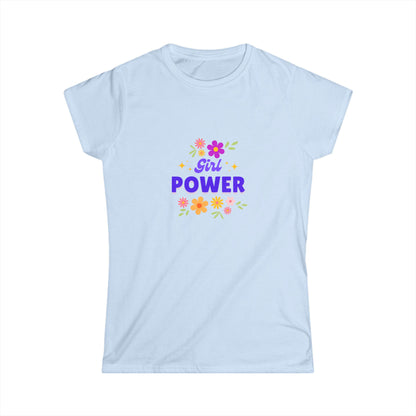 Floral Girl Power Typography Women's Tee