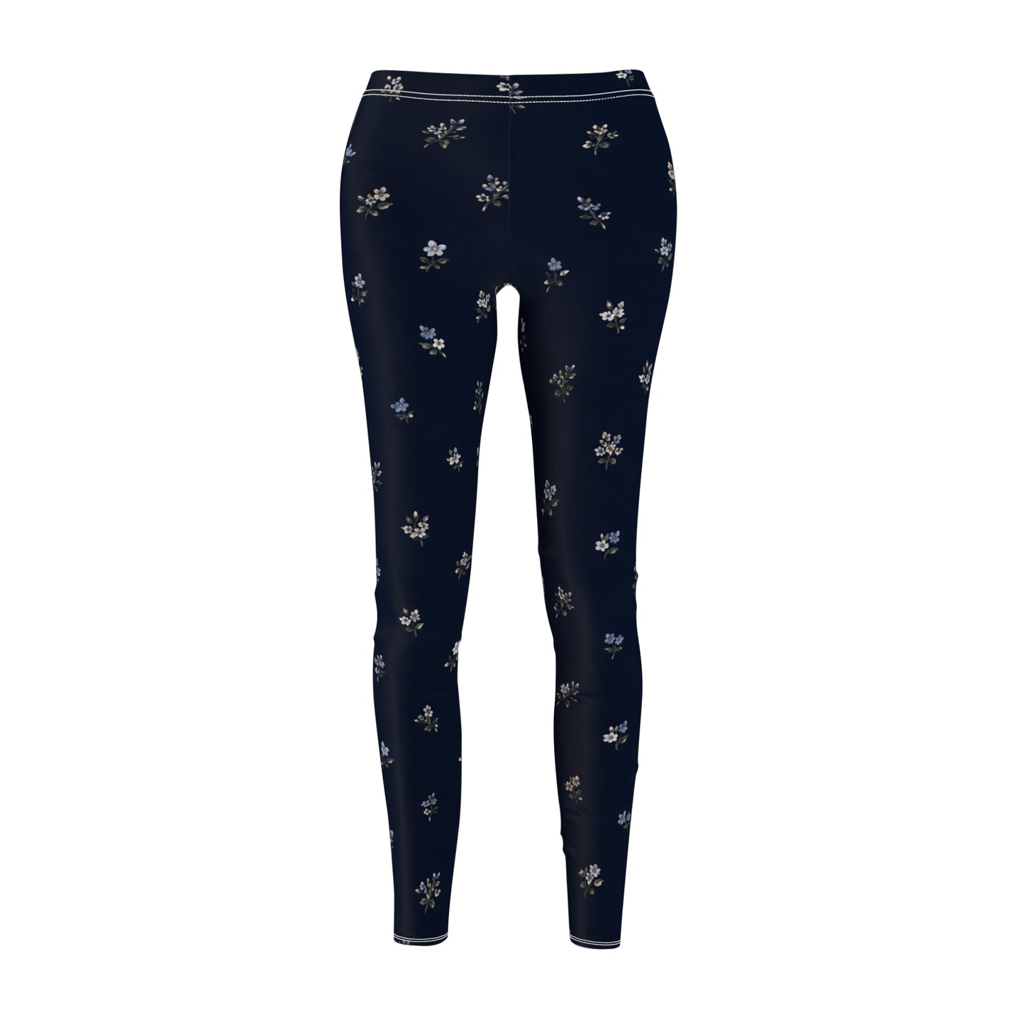 Navy Floral Women's Casual Leggings
