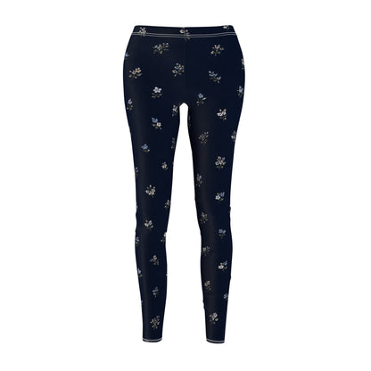 Navy Floral Women's Casual Leggings