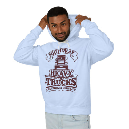 Highway Heavy Trucks Lightweight Hooded Sweatshirt