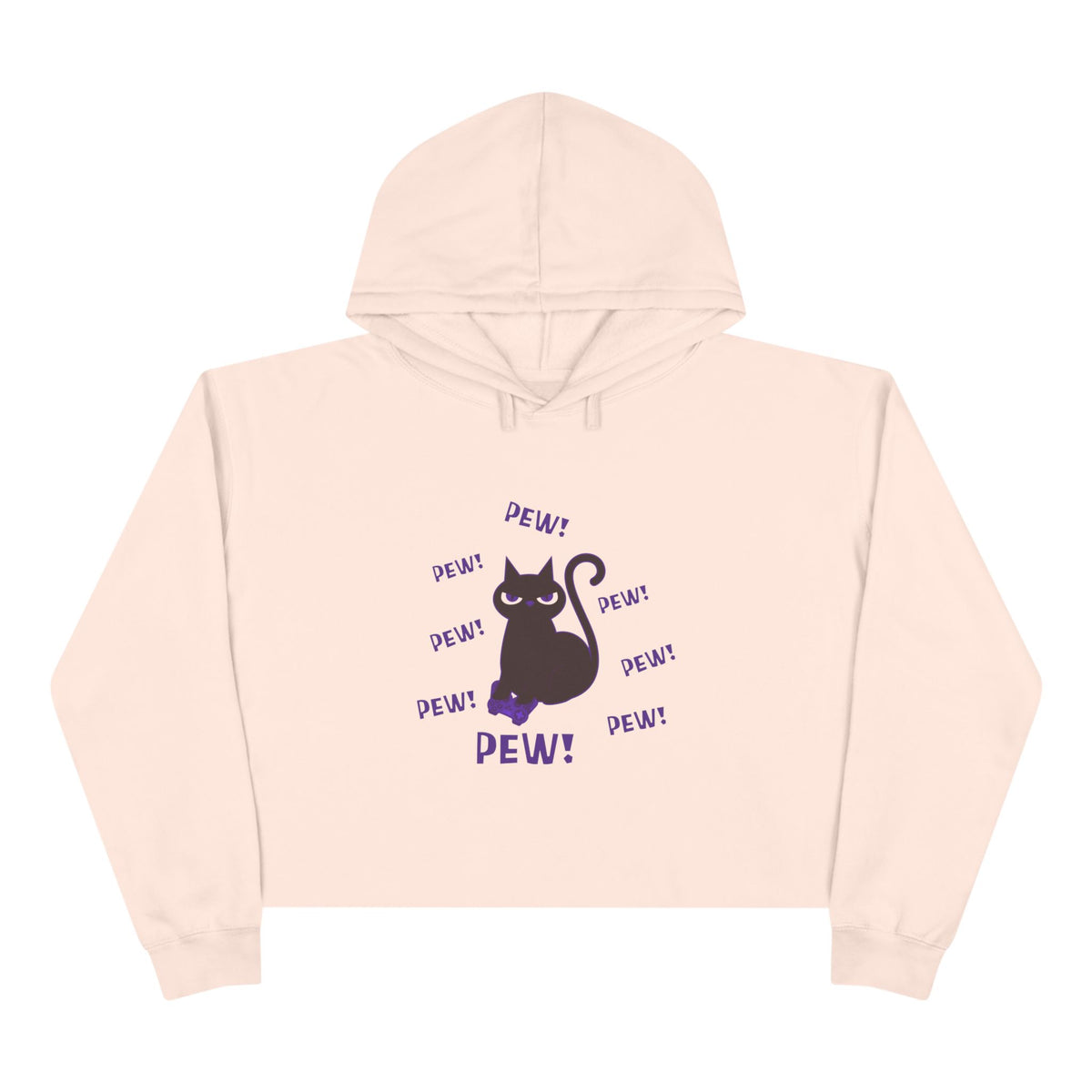 Pew! Cat Crop Hoodie