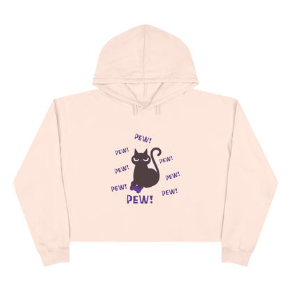 Pew! Cat Crop Hoodie