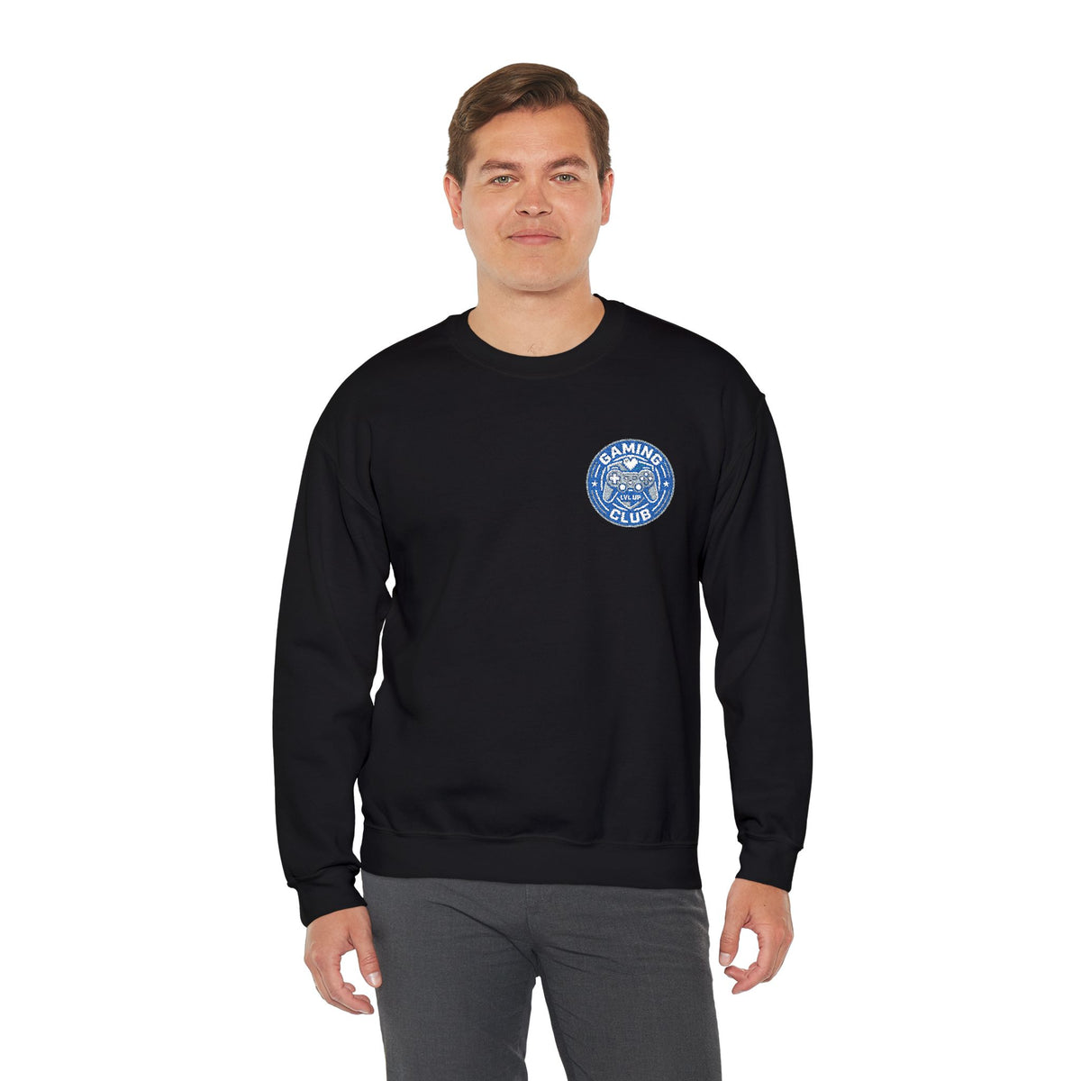 Gaming Club Embroidered Chest Logo Crewneck Sweatshirt