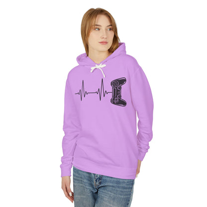 Video Game Controller ECG Lightweight Hooded Sweatshirt
