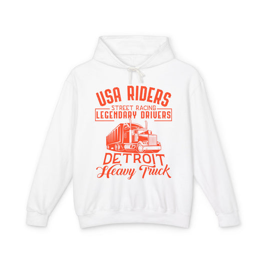USA Riders Detroit Heavy Truck Lightweight Hooded Sweatshirt