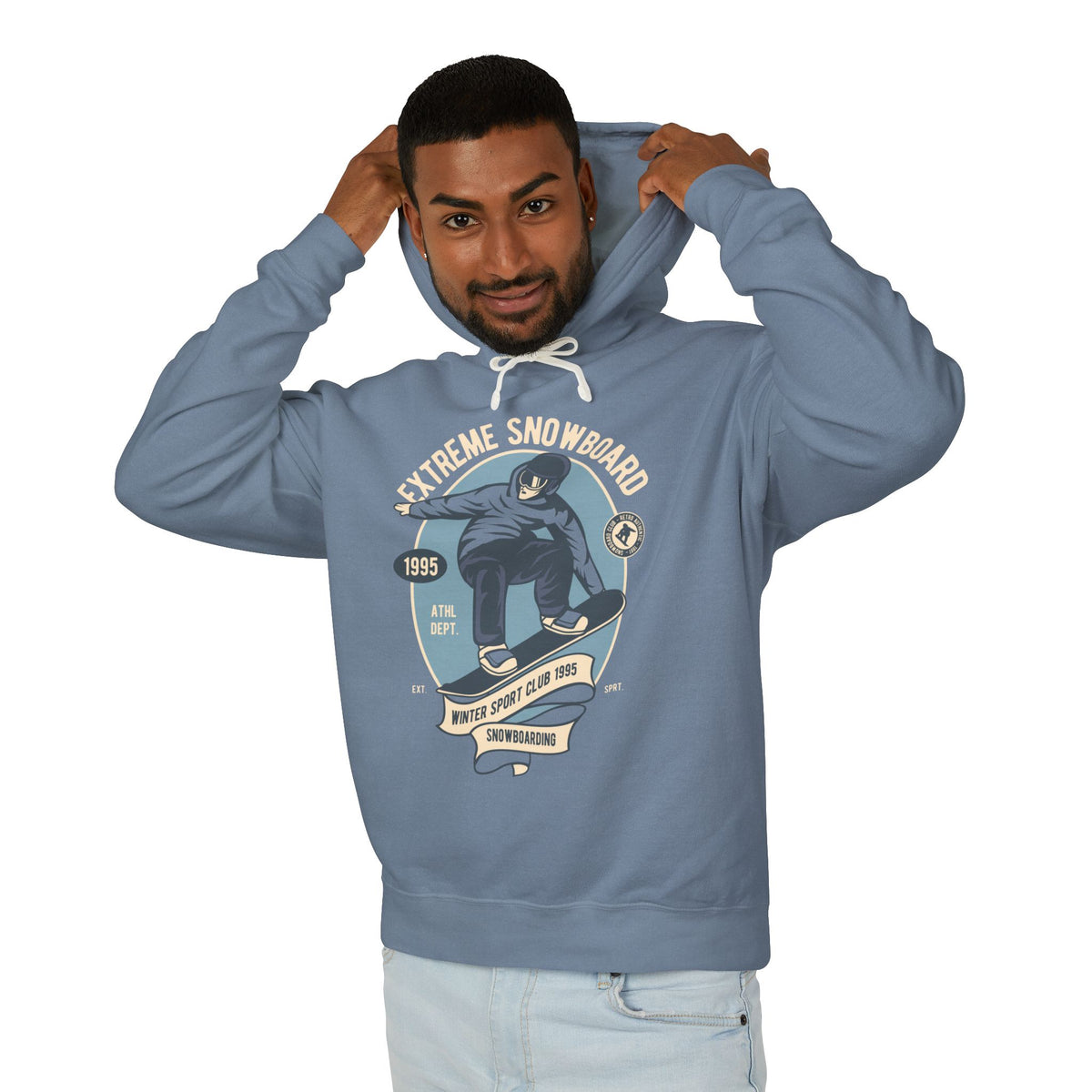 Extreme Snowboard Vintage Graphic Lightweight Hooded Sweatshirt