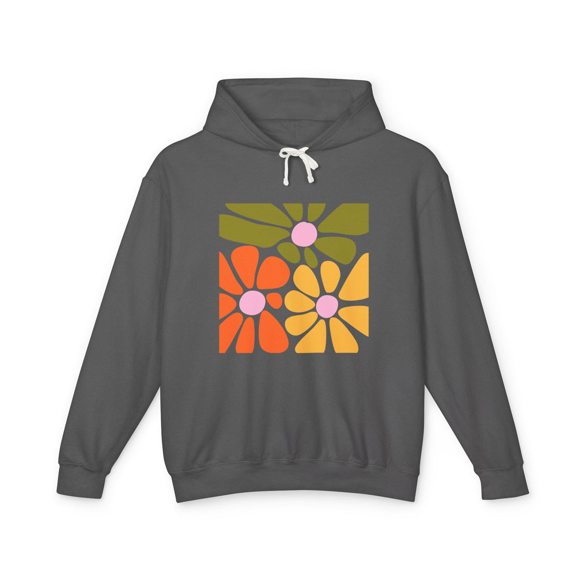 Retro Floral Mosaic Lightweight Women's Hooded Sweatshirt