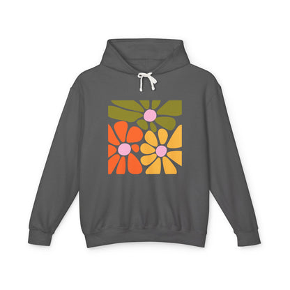 Retro Floral Mosaic Lightweight Women's Hooded Sweatshirt