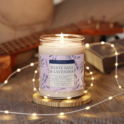 White Sage & Lavender Soy Candle 9oz