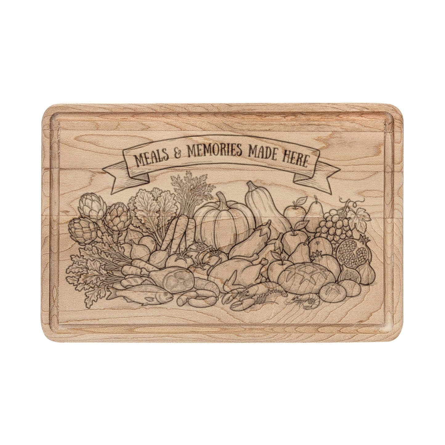 Charcuterie Board Illustration Wooden Cutting Board