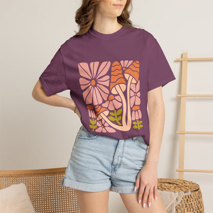 Floral Retro Waves Garment-Dyed Women's T-Shirt