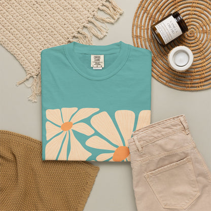 Daisy Square Garment-Dyed Women's T-Shirt