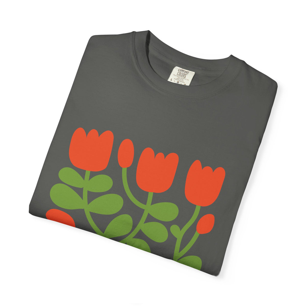 Floral Tulip Garment-Dyed Women's T-Shirt