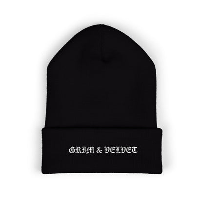 Grim & Velvet Heart Soul Embroidered Cuffed Beanie