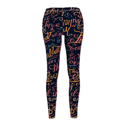 Handwritten Script Print Women's Leggings