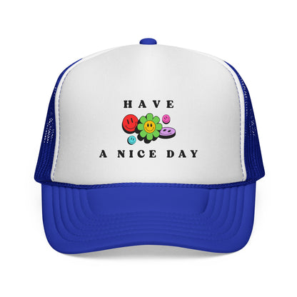Have A Nice Day Smiley Flower Trucker Women's Cap