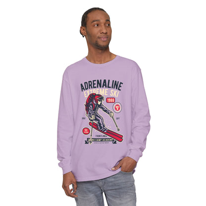 Adrenaline Extreme Ski Garment-Dyed Long Sleeve T-Shirt