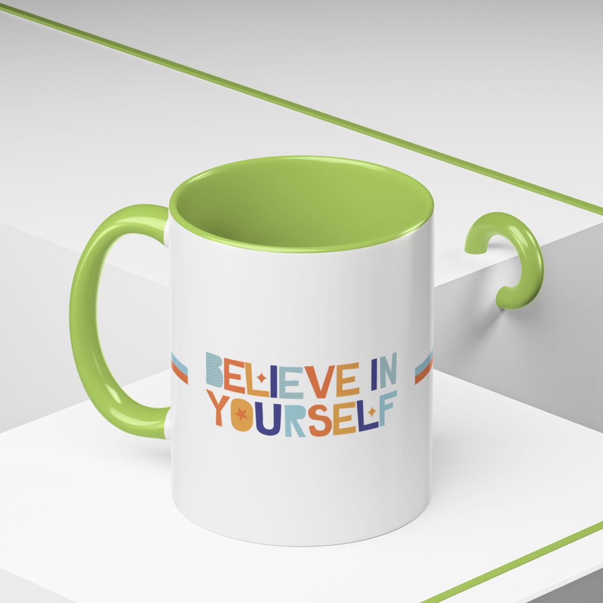 "Believe in Yourself" Accent 11oz Coffee Mug