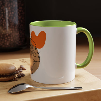 Abstract Line Art Woman Accent 110z Mug