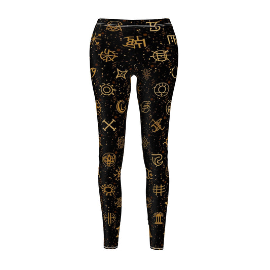 Golden Celestial Symbol Women's Casual Leggings
